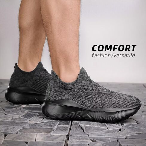 Men's Slip On Walking Shoes Running Comfortable Tennis Breathable Lightweight Non Slip Athletic Gym Workout Casual Fashion Sneaker in Saudi Arabia