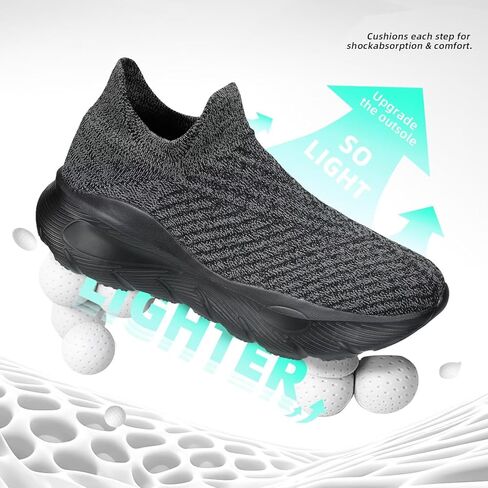 Men's Slip On Walking Shoes Running Comfortable Tennis Breathable Lightweight Non Slip Athletic Gym Workout Casual Fashion Sneaker in Saudi Arabia