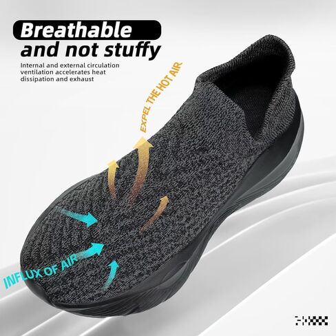 Men's Slip On Walking Shoes Running Comfortable Tennis Breathable Lightweight Non Slip Athletic Gym Workout Casual Fashion Sneaker in Saudi Arabia