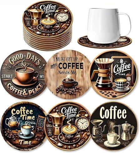 5 Pcs Coffee Coaster,Non-Slip Coaster Pads for Bar, Kitchen, Dining Room, Unique Housewarming Gifts for Home Decor（AB-052） in Saudi Arabia