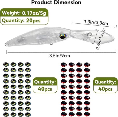 Topwater Fishing Lure Blanks Unpainted Fishing Lures Making Kit, 20/10 PCS Crankbaits Whopper Swimbait Lure Making Supplies, DIY Make Your Own Fishing Lures Kit for Bass Trout Saltwater in Kuwait