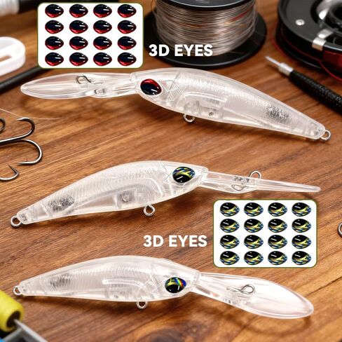Topwater Fishing Lure Blanks Unpainted Fishing Lures Making Kit, 20/10 PCS Crankbaits Whopper Swimbait Lure Making Supplies, DIY Make Your Own Fishing Lures Kit for Bass Trout Saltwater in Kuwait