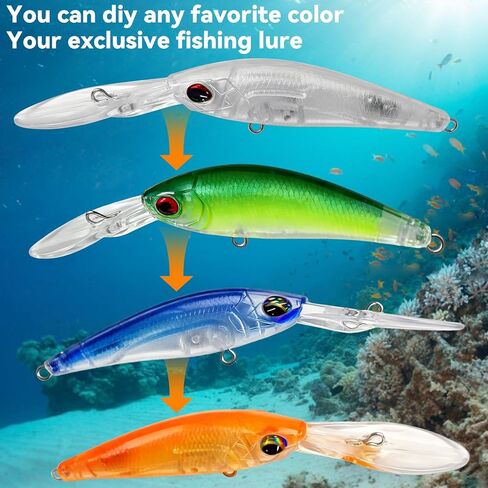 Topwater Fishing Lure Blanks Unpainted Fishing Lures Making Kit, 20/10 PCS Crankbaits Whopper Swimbait Lure Making Supplies, DIY Make Your Own Fishing Lures Kit for Bass Trout Saltwater in Kuwait