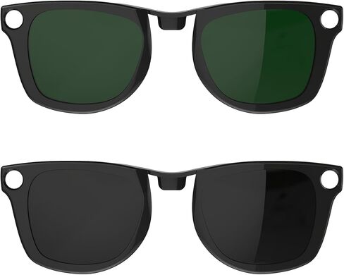 2Pcs Polarized Clip for Ray-Ban Meta Wayfarer RW4006 Smart Glasses(Size M 50-22), Discoloration Clips Compatible with Ray-Ban Meta Wayfarer Protect Your Eyes, Cool and Fashion (Black + Brown) in Kuwait