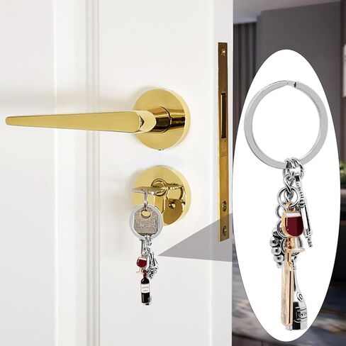 8Pcs Wine Keychain Alloy Wine Themed Keyrings Wine Bottle Wine Glass Bottle Opener Grape Charm Keychains for Women Men Gift or Wine Lovers in Kuwait