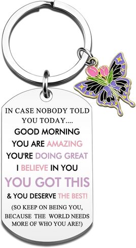 Inspirational Gifts for Women Motivational Keychain for Friends Teen Girls Encouragement Gift for Daughter Sister Coworkers Birthday Ideas Gift Butterfly Keychain Charm in Kuwait