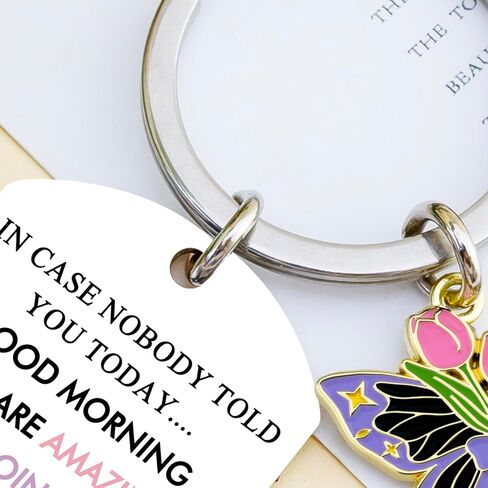 Inspirational Gifts for Women Motivational Keychain for Friends Teen Girls Encouragement Gift for Daughter Sister Coworkers Birthday Ideas Gift Butterfly Keychain Charm in Kuwait