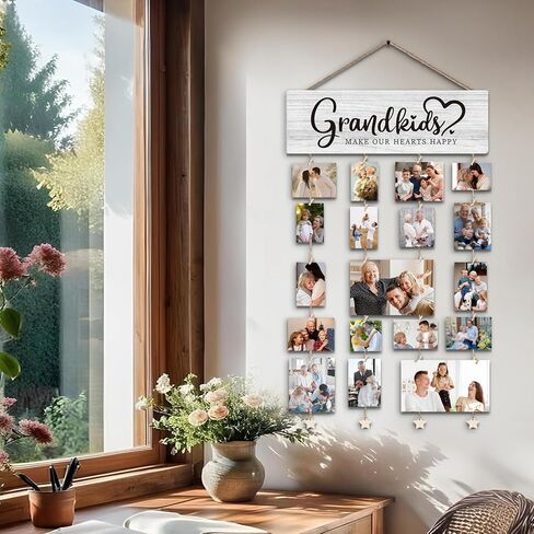 Gifts for Grandparents, Grandkids Picture Frames Gifts for Grandma Nana Grandmother from Granddaughter Grandson, Grandkids Make our Hearts Happy Photo Collage Frame for Wall Decor in Saudi Arabia