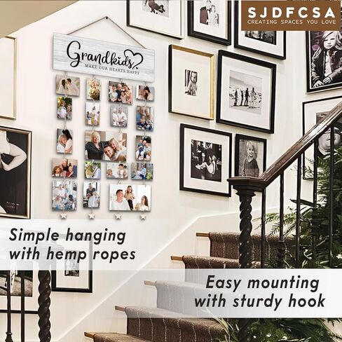 Gifts for Grandparents, Grandkids Picture Frames Gifts for Grandma Nana Grandmother from Granddaughter Grandson, Grandkids Make our Hearts Happy Photo Collage Frame for Wall Decor in Saudi Arabia