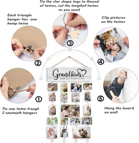 Gifts for Grandparents, Grandkids Picture Frames Gifts for Grandma Nana Grandmother from Granddaughter Grandson, Grandkids Make our Hearts Happy Photo Collage Frame for Wall Decor in Saudi Arabia