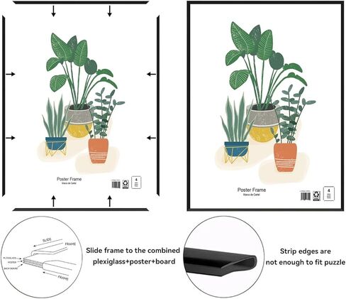 27x40 Picture Frame, Black, Flat Profile, Wall Photo Frame in Saudi Arabia
