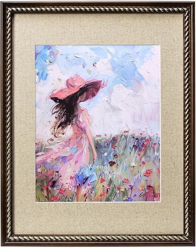 إطار صورة طبيعي مقاس 11 × 14، حواف حبل ذهبية اللون، خشب الصنوبر مع زجاج حقيقي، عرض صور مقاس 11 × 14 مطفأة حتى 8 × 10، سطح مكتب عمودي وأفقي أو معلق على الحائط in Kuwait
