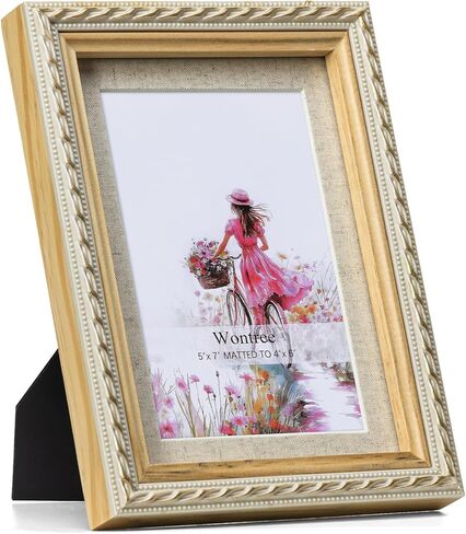 إطار صورة طبيعي مقاس 11 × 14، حواف حبل ذهبية اللون، خشب الصنوبر مع زجاج حقيقي، عرض صور مقاس 11 × 14 مطفأة حتى 8 × 10، سطح مكتب عمودي وأفقي أو معلق على الحائط in Kuwait