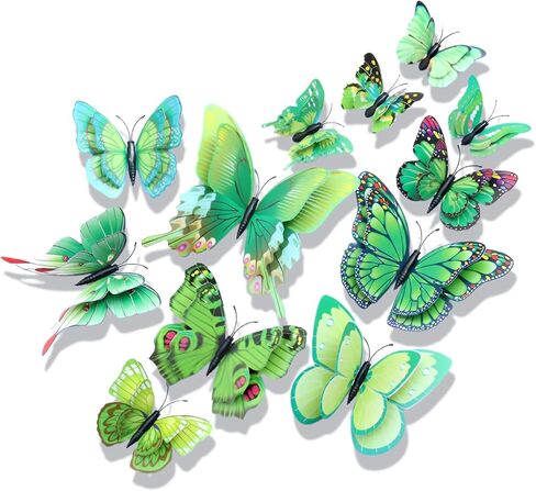 3D Butterflies Wall Decor 24 Pcs–Removable Decorative Wall Decals for Living Room,Birthday&Party,Home Decoration(Rose Red) in Saudi Arabia