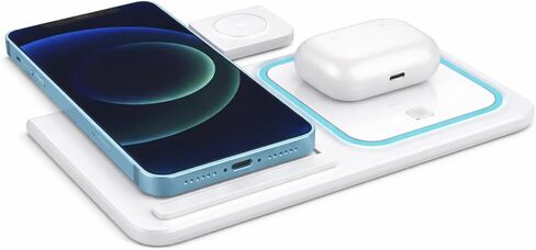 Fast Charging Wireless Charger Station 3 في 1 أجهزة متعددة Dock 15W متوافقة مع أي أجهزة ذات إمكانية الشحن اللاسلكية بما في ذلك الهاتف 16/15/14/13 Pro Max لمشاهدة سماعات الأذن. in Kuwait