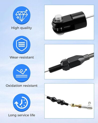 XTC-1000HT 24" Throttle Cable Kit Fit for Most Gas Pedals and Throttle Assemblies, Black Woven Stainless Steel Sheath in Saudi Arabia