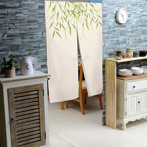 Leowefowa Japanese Noren Doorway Curtain Window Treatment Doorway Curtain Greenery Printed Tapestry Door Curtain Polyester for Ukiyoe Room Divider Panel Kitchen Home Decors 33.5" Width x 70.9" Long in Saudi Arabia