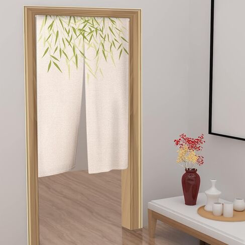 Leowefowa Japanese Noren Doorway Curtain Window Treatment Doorway Curtain Greenery Printed Tapestry Door Curtain Polyester for Ukiyoe Room Divider Panel Kitchen Home Decors 33.5" Width x 70.9" Long in Saudi Arabia
