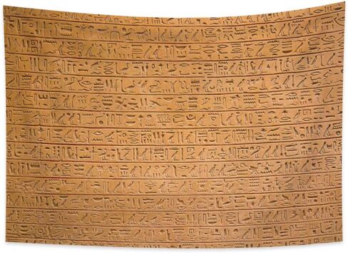 Haoyiyi 70.9x63 بوصة نسيج مصري معلق على الحائط مصر القديمة الأساطير مخدر نسيج الفراعنة المنحوتات الهيروغليفية المفروشات لغرفة النوم غرفة المعيشة ديكور النوم غطاء السرير in Kuwait