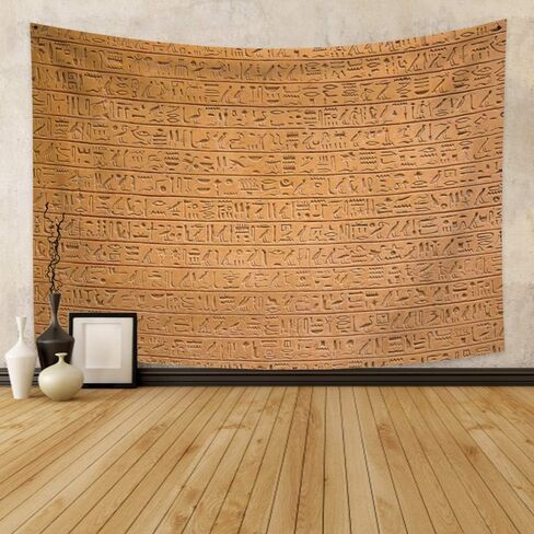 Haoyiyi 70.9x63 بوصة نسيج مصري معلق على الحائط مصر القديمة الأساطير مخدر نسيج الفراعنة المنحوتات الهيروغليفية المفروشات لغرفة النوم غرفة المعيشة ديكور النوم غطاء السرير in Kuwait