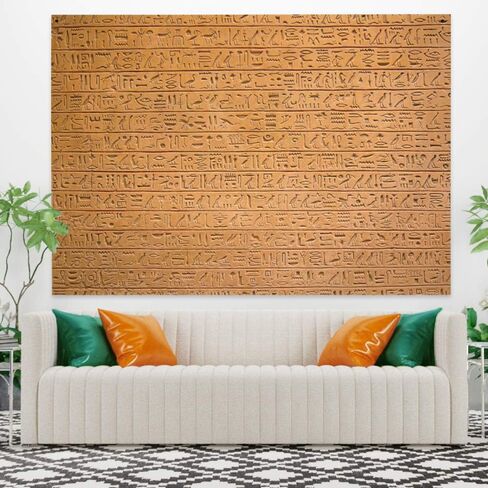 Haoyiyi 70.9x63 بوصة نسيج مصري معلق على الحائط مصر القديمة الأساطير مخدر نسيج الفراعنة المنحوتات الهيروغليفية المفروشات لغرفة النوم غرفة المعيشة ديكور النوم غطاء السرير in Kuwait