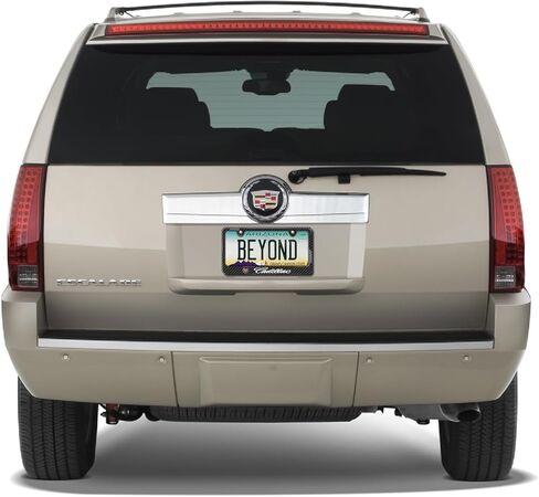 iPick Image for Cadillac Logo Black Carbon Fiber Look ABS Plastic License Plate Frame is Official Licensed in Saudi Arabia