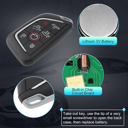 X AUTOHAUX YG0G20TB1 433MHz استبدال دخول بدون مفتاح مفتاح ذكي عن بعد فوب لسيارة شيفروليه كورفيت C8 2020 2021 2022 2023 2024 4 أزرار in Saudi Arabia