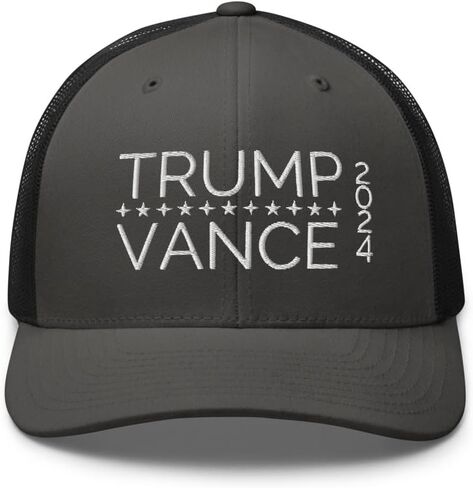 قبعة Vance Trump 2024 مطرزة بطراز قديم لسائقي الشاحنات للرجال والنساء، فحمي/أسود in Saudi Arabia