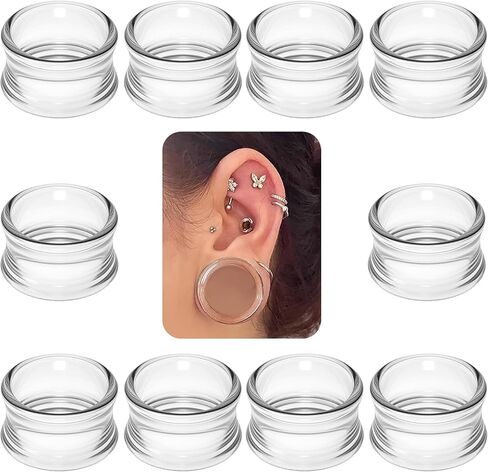 Yaalozei 6G-30MM مقاييس الأكريليك المجوفة لسدادات سرج الأذن مقاييس موسعات الأنفاق نقالة مزدوجة متوهجة ثقب اللحم مجموعة مجوهرات الجسم للنساء والرجال in Saudi Arabia