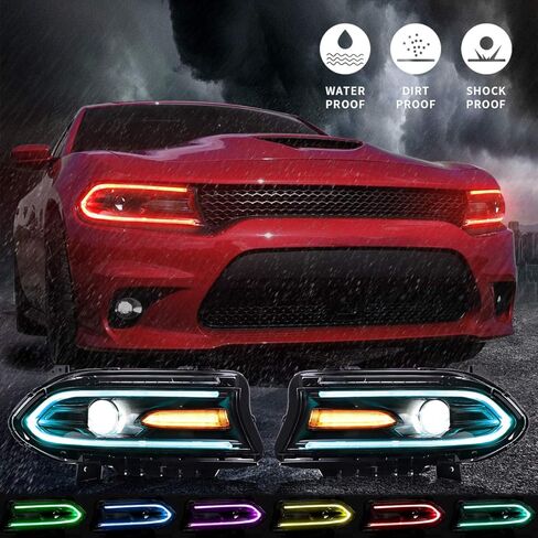 VLAND Headlights Assembly For Dodge Charger 2015-2023 (Fit For Factory Halogen Model Only) in Saudi Arabia