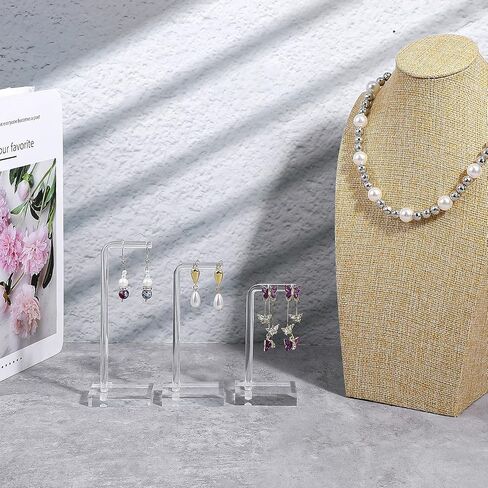 Bremorou 3 Pcs Acrylic Earrings Display Holder Clear Earring Stand Jewelry Display For Show Earring Display Jewelry Holder Organizer For Necklaces Bracelet Vendors Women And Photo Selling in Saudi Arabia