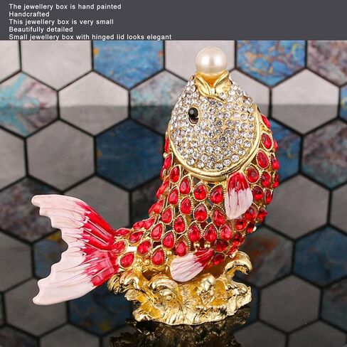 Fish Trinket Box Hand Painted Jewelry Organizer for Rings Necklaces Earrings Home Decoration in Saudi Arabia
