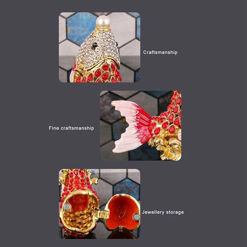 Fish Trinket Box Hand Painted Jewelry Organizer for Rings Necklaces Earrings Home Decoration in Saudi Arabia