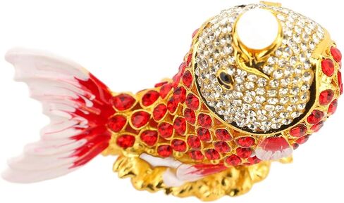 Fish Trinket Box Hand Painted Jewelry Organizer for Rings Necklaces Earrings Home Decoration in Saudi Arabia