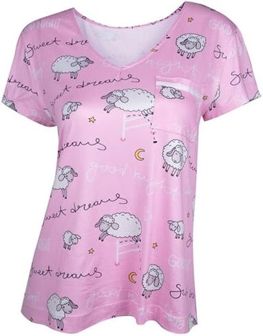 Amanda Blu V-Neck Pocket Top Sweet Dream Sheep Sizes S-XXL in Kuwait