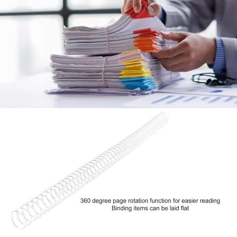 100Pcs Iron Spiral Binding Coils 4:1 Ratio 115 Sheet Capacity A4 Paper Rings Wire Combs Spines (Silver) in Kuwait