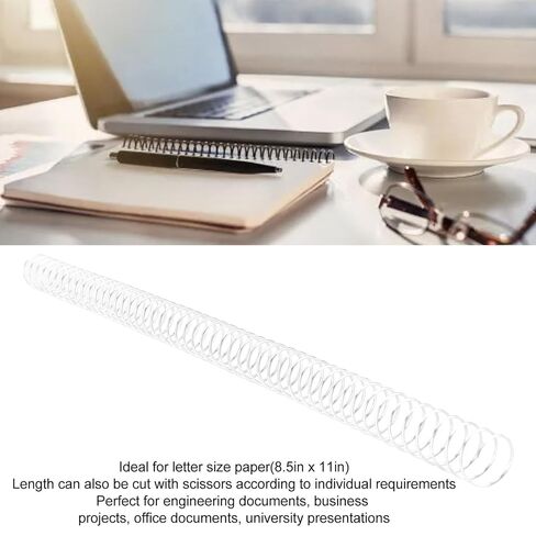 100Pcs Iron Spiral Binding Coils 4:1 Ratio 115 Sheet Capacity A4 Paper Rings Wire Combs Spines (Silver) in Kuwait