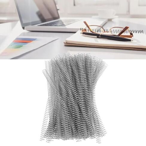 100Pcs Iron Spiral Binding Coils 4:1 Ratio 115 Sheet Capacity A4 Paper Rings Wire Combs Spines (Silver) in Kuwait