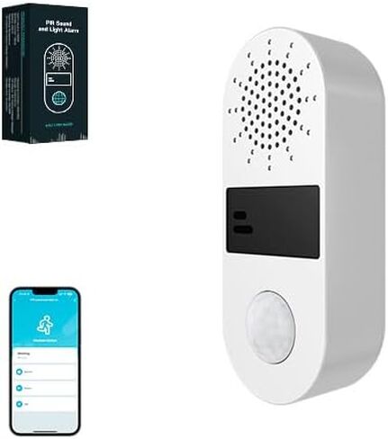 Tuya Sound & Strobe Light Alarm Alarm Smart Pir Motion Convector With 130dB Sound Security Seren Light 4 Order Modes Home Security System متوافق مع Alexa/Google Assistant (1) in Kuwait