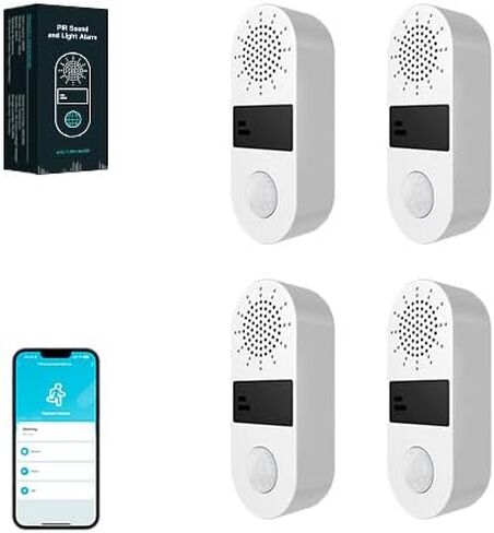 Tuya Sound & Strobe Light Alarm Smart PIR Motion Detector Alert with 130db Sound Security Siren Light 4 Alarm Modes Home Security System Compatible with Alexa/Google Assistant (1) in Saudi Arabia