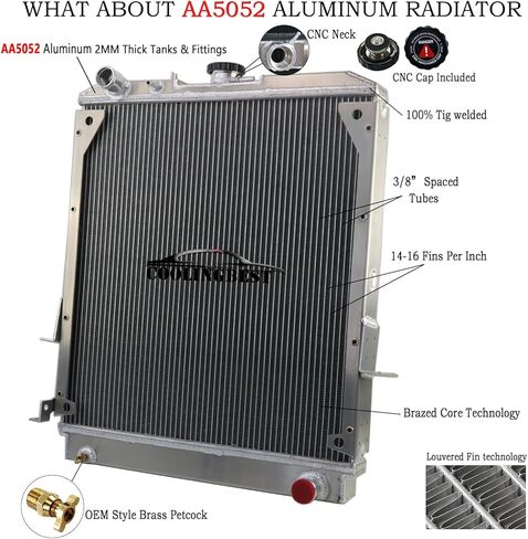 3 Row Aluminum Radiator Replacement for 1994-2016 Isuzu NPR & Chevy GMC W3500 W4500 Forward Truck 3.9 4.8 V8 5.7 6.0 Radiators in Kuwait