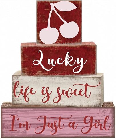 4 Pcs Hello Spring Sign Rustic Spring Centerpiece Tulip Decor Tiered Tray Decor Decorations for Home Office Table Mini Springtime Art Desk Accessories Gifts for Women in Kuwait