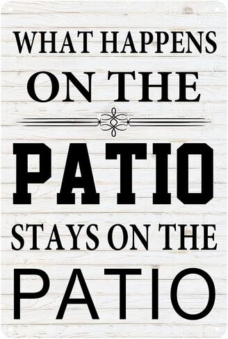 Patio Signs And Decor Outdoor Welcome To Our Patio Sign Metal Patio Signs Decorative Tin Outdoor Signs Printed Metal Signage Decoration Farmhouse Patio Decor 8x12inch in Saudi Arabia