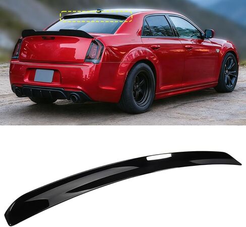 Roof Spoiler Compatible with Chrysler 300 300C 300S 2011-2023, Gloss Black Windows Exterior Duckbill Tail Deck Lid Wing Lip Splitter Fit for 11-23 4-Door in Kuwait