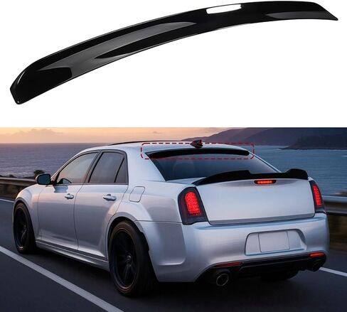 Roof Spoiler Compatible with Chrysler 300 300C 300S 2011-2023, Gloss Black Windows Exterior Duckbill Tail Deck Lid Wing Lip Splitter Fit for 11-23 4-Door in Kuwait