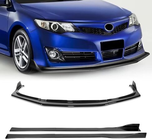 Front Bumper Lip Side Skirt fit for Toyota Camry SE Sedan 2012-2014, for Toyota Camry SE Sport Sedan 2014 Glossy Black Front Lip Side Skirt in Kuwait
