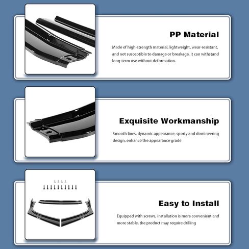 Front Bumper Lip Side Skirt fit for Toyota Camry SE Sedan 2012-2014, for Toyota Camry SE Sport Sedan 2014 Glossy Black Front Lip Side Skirt in Kuwait