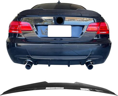 IKON MOTORSPORTS, Trunk Spoiler Compatible with 2007-2013 BMW E92 3-Series Coupe & M3 Coupe, Matte Black PSM Style ABS Plastic Rear Trunk Lid Spoiler Wing Lip in Saudi Arabia