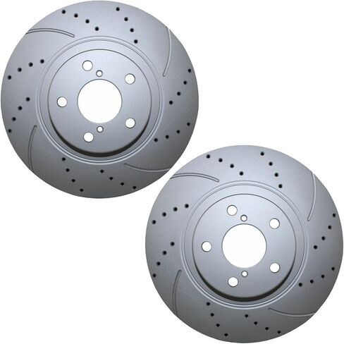 Pair Set of 2 Front Drilled Slotted Coated 293mm Vented 5 Lugs Brake Disc Rotors for Scion FR-S Subaru Baja BRZ Crosstrek Forester Impreza Legacy Outback WRX Toyota 86 GR86 in Kuwait