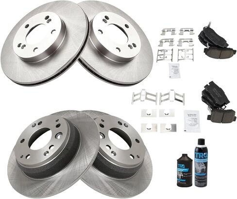 TRQ Front and Rear Brake Pad & Rotor Kit Brake Chemical Kit Brake Pads Brake Rotor Ceramic Compatible with 1991-1995 Acura Legend 1996-1998 RL 1995-1998 Honda Odyssey 1996-1999 Isuzu Oasis in Saudi Arabia